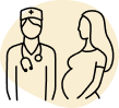 pictogramme docteur et femme enceinte